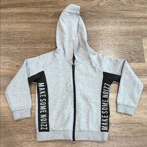 Kids Gray and Black Zip-Up Hoodie